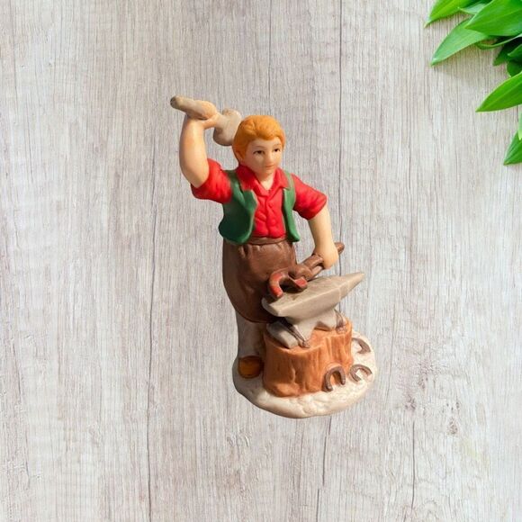 1990 Geo Z Lefton 07483 Colonial Village Abe Smith Blacksmith Figurine - Picture 1 of 5